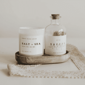 Salt and Sea Soy Candle In White Jar