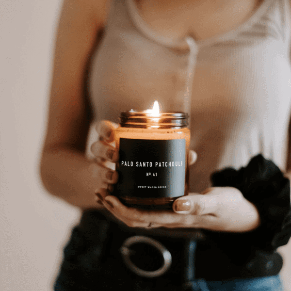 Palo Santo Patchouli Soy Candle - Amber Jar