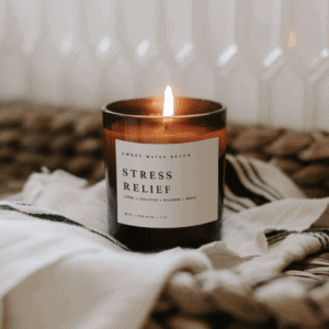 Stress Relief Soy Candle In Amber Jar
