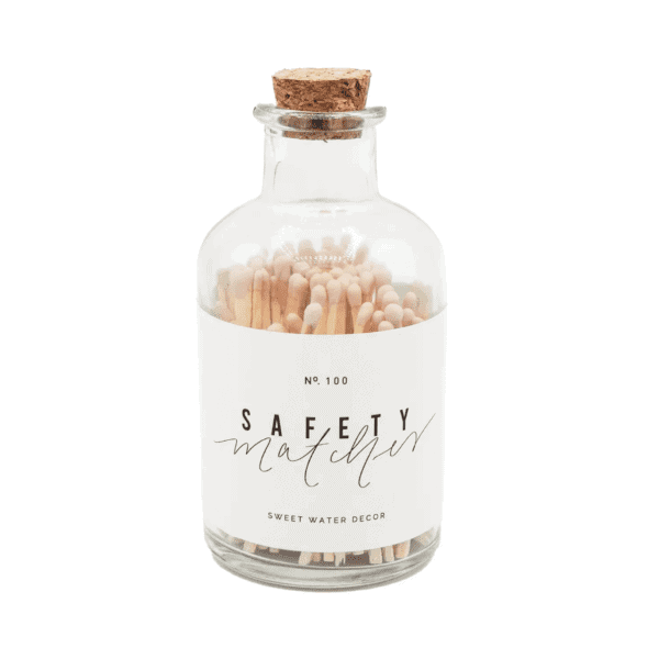 Blush Safety Matches in Medium Apothecary Jar