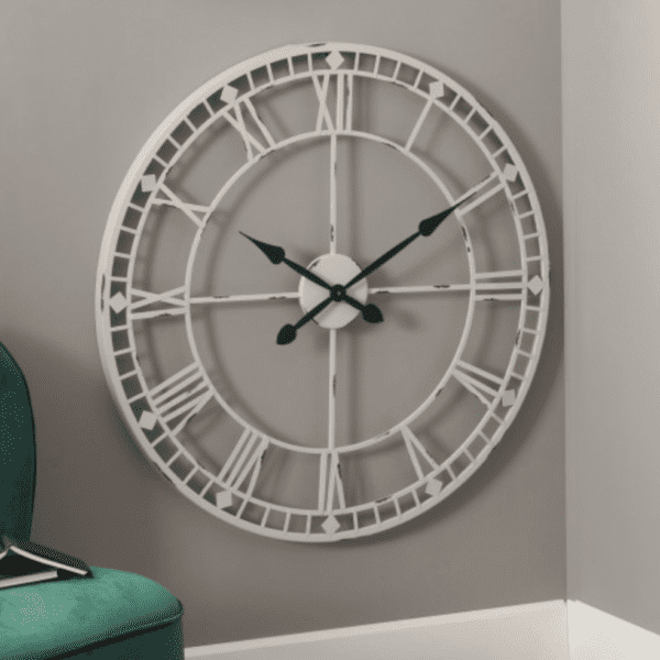 Soft Grey Metal Wall Clock