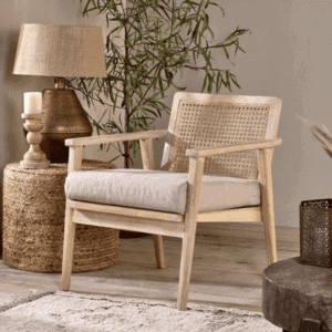 Atri Mango Wood & Cane Occasional Chair