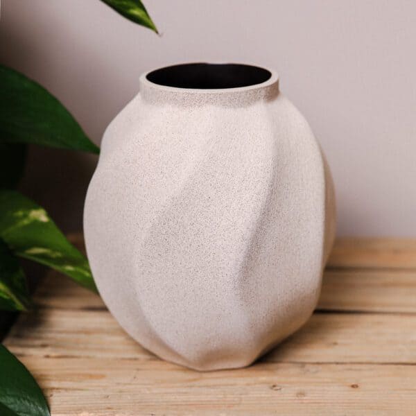 Lindform Soft Wave Medium Light Sand Vase 21cm
