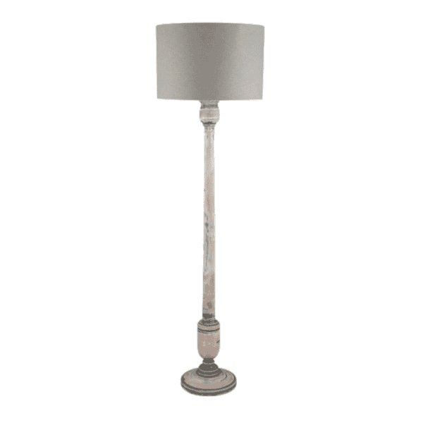 Captiva Grey & White Wash Mango Wood Floor Lamp