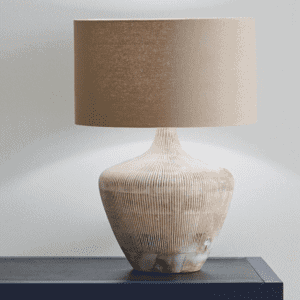 MANAIA WHITE WASH TEXTURED WOOD TABLE LAMP