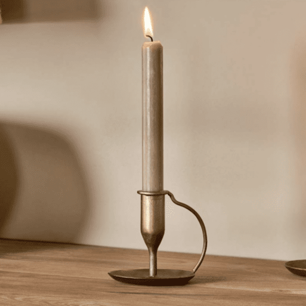 Ada Antique Brass Candlestick
