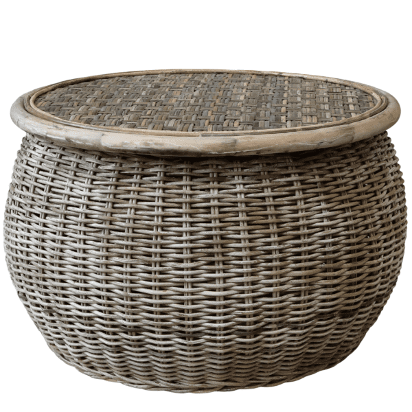 Chic Antique Round Wicker Table