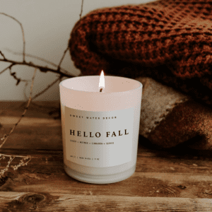 Hello Fall Soy Candle In White Jar