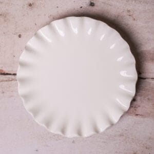 frilly ceramic cake plate