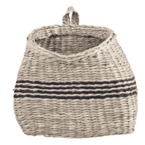 Chic Antique Basket With Stripes - Large