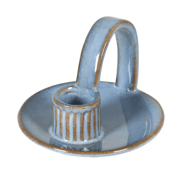Silver Mushroom Wee Willy Winkee Candle Holder - Dusty Blue