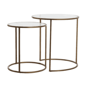 Antique Brass and Glass Side Tables