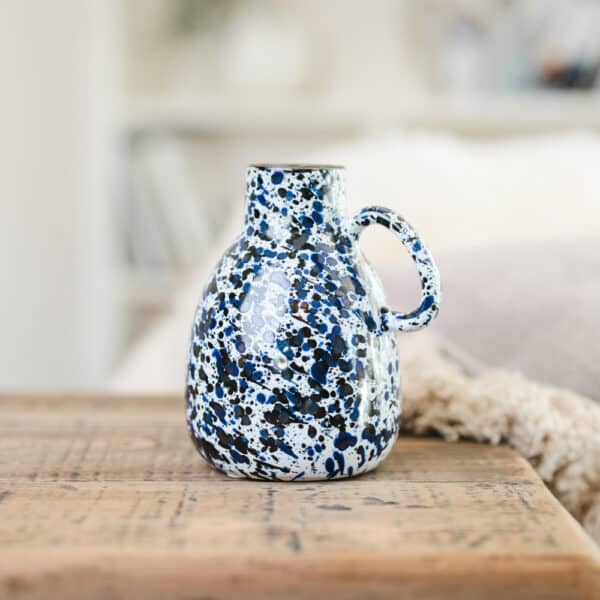 Silver Mushroom Label Ainsley Ceramic Speckled Vase