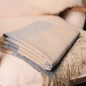 Previous product Next product Silver Mushroom Label Bertie Stripe Throw with Tassels