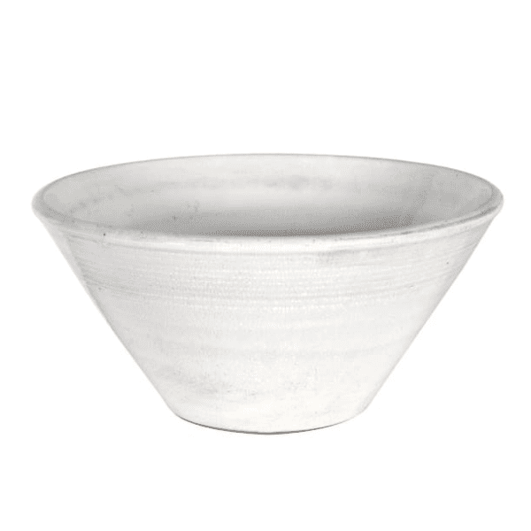 Silver Mushroom Label Distressed Ceramic Bowl