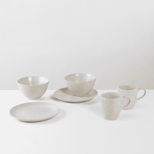Introducing the Nordic Vanilla Breakfast Set for Two by Broste Copenhagen. This set includes two bowls, two plates  and two mugs.