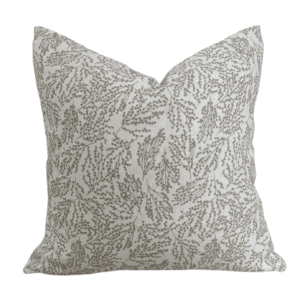 Silver Mushroom Josie Linen Cushion- White