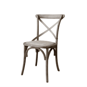 Wooden dining chair with criss cross back