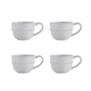 Gallery Interiors Organic Beaded Mugs- Set of 4