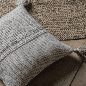 Gallery Interiors Cosy Knitted Oatmeal Cushion