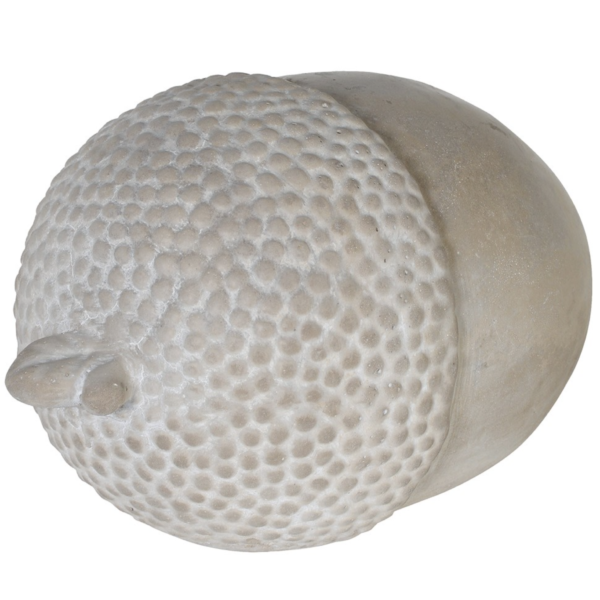 A stylish acorn decoration. Made from cement and finished in a grey wash.