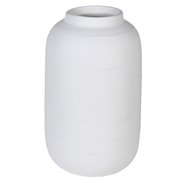 A white ceramic vase, perfect for showcasing your favourite flowers.