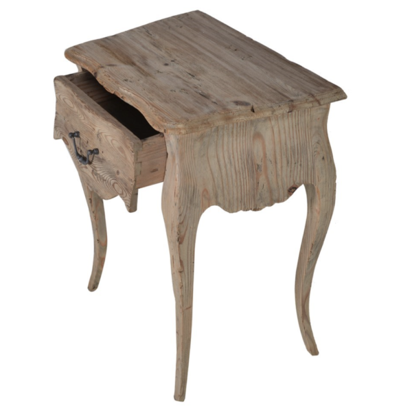 The Merlin 1 Drawer Bedside Table is made from reclaimed wood and exudes a classic colonial charm.