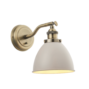 Gallery Interiors Franklin Wall Light Antique Brass & Taupe