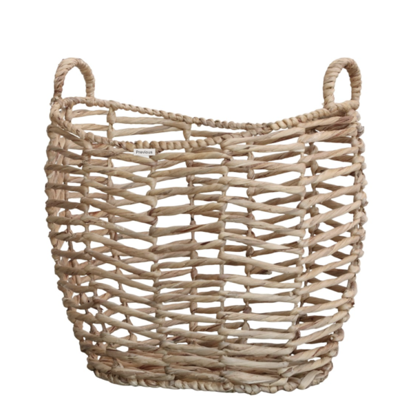Stylish storage basket made from water hyacinth. Store anything from blankets to books and logs.