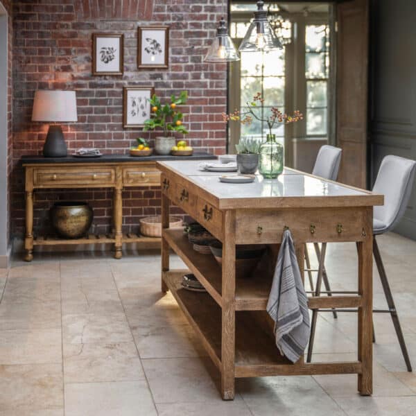 Gallery Interiors Chigwell Wooden Kitchen Island - Large