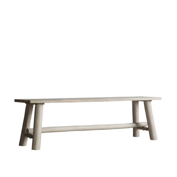 Made from Eucalyptu & mango wood this Bench has a soft natural finish, with rustic turned legs and a natural edge on the top for a country feel