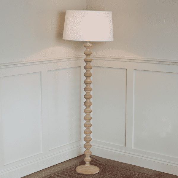Silver Mushroom Label Jackson Floor Lamp with Linen Shade
