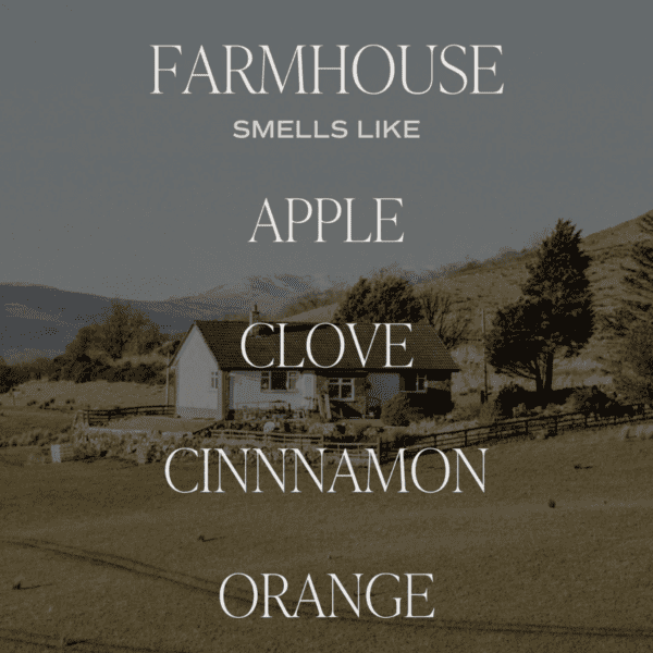 You go back to playing outside and mum has a fresh apple pie sitting, cooling in the window. The dinner bell rings and you're greeted to notes of cinnamon, orange, apple, and spice. The Farmhouse candle will take you back to simpler times that always ended in a slice of pie.