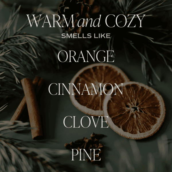 With notes of pine, orange, cinnamon, cypress, and fir - it makes a perfect candle to burn during the holiday season.
