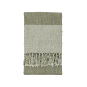 With a stylish two tone green stripe, this soft faux mohair throw with fringing detail is perfect for adding some cosy charm to your home.