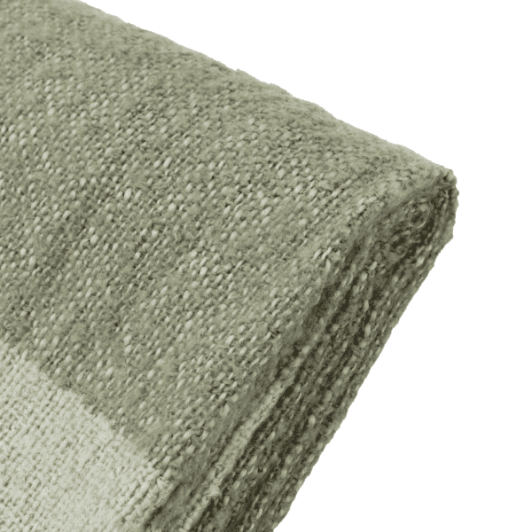 olive green faux mohair stripe throw