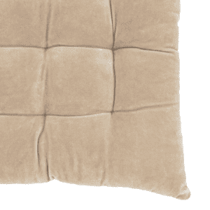 Sumptuous velvet cushion in a stylish natural tone with natural linen reverse.
