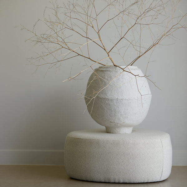 Gorgeous off-white boucle foot stool