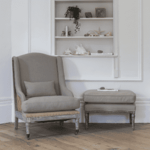 Silver Mushroom Deconstructed-Style Armchair in Taupe