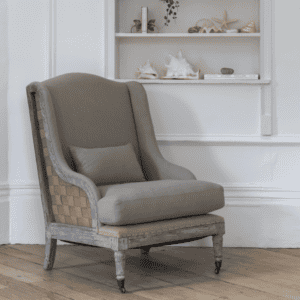 Silver Mushroom Deconstructed-Style Armchair in Taupe