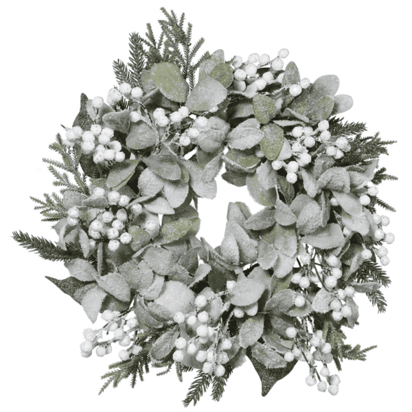 This white berry wreath is the perfect addition to your festive decor. Crafted with lifelike perfection.