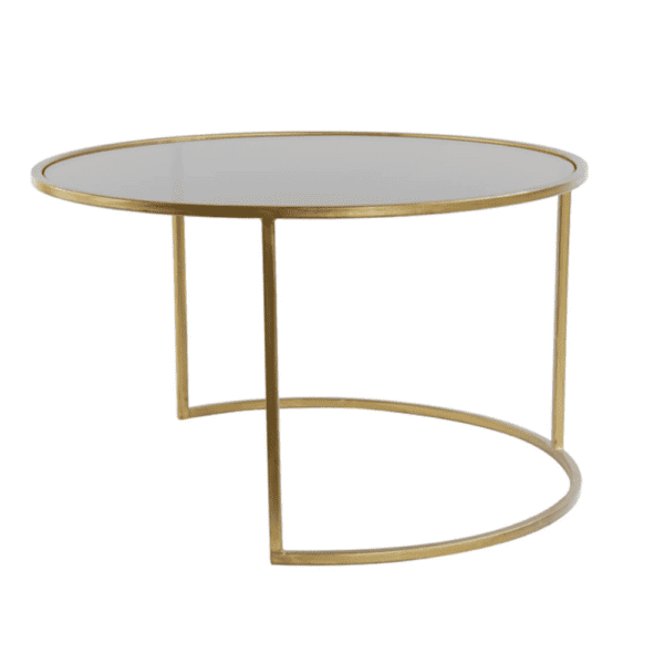 The larger Duarte Antique Gold Smoked Glass Coffee Table