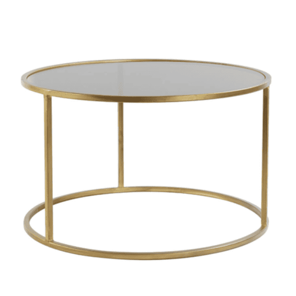 The smaller Duarte Antique Gold Smoked Glass Coffee Table