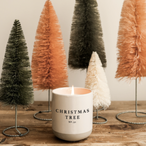 Christmas Tree Soy Candle In Stoneware Jar Trees In Background