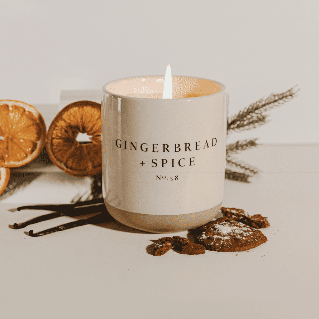Last Minute Christmas Gift Guide Gingerbread Spice Soy Candle In Stoneware Jar