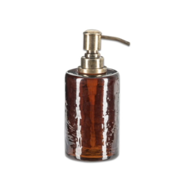 Nkuku Ilcoso Recycled Hammered Glass Soap Dispenser Product Image