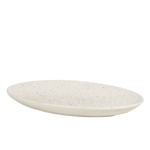 Broste Copenhagen Nordic Vanilla Oval Plate Product Image Side View