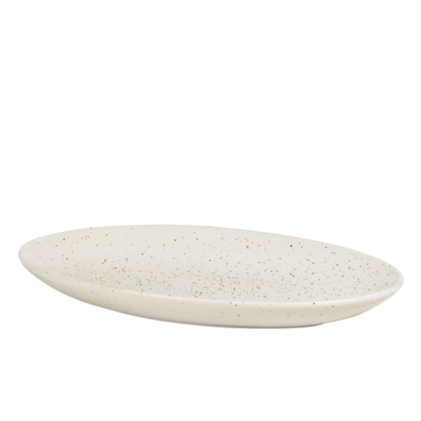 Broste Copenhagen Nordic Vanilla Oval Plate Product Image Side View